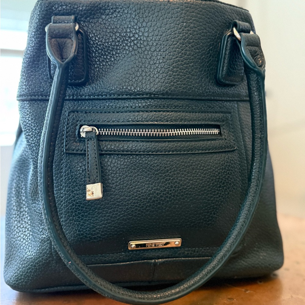 Nine West Green Shoulder Bag with Textured Leather